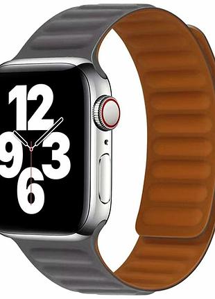 Ремінець для apple watch магнітний силікон 42 44 45 49 мм сірий