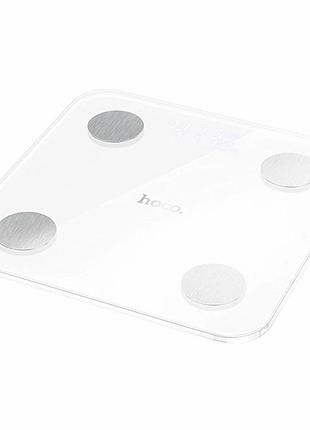 Напольные смарт-весы hoco di65 белый abs пластик закаленное стекло bluetooth анализ состава тела