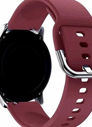 Ремешок универсальный 20мм силикон maroon для смарт часов samsung amazfit huawei