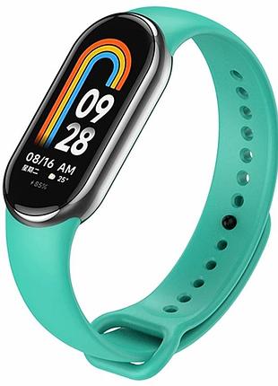 Ремінець силіконовий spearmint для xiaomi mi band 8 9 10 із застібкою pin-and-tuck