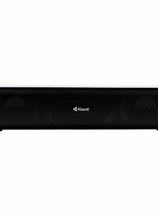 Комп'ютерна колонка-саундбар kisonli i-600 6w usb aux чорний пластик для комп'ютера та телевізора