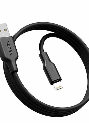 Кабель usb lightning 12w 1 м чорний силікон ridea rc-m134 для заряджання та передавання даних