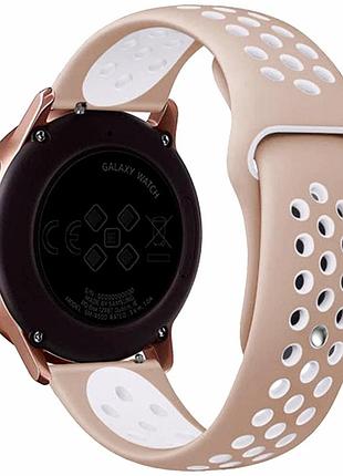 Ремешок универсальный силиконовый 22мм для смарт часов samsung amazfit huawei цвет powder white