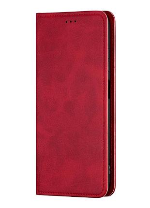 Чохол-книжка шкірозамінник для samsung a05s темно-червоний із захистом від пошкоджень