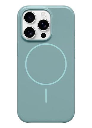 Чохол силіконовий з magsafe для iphone 16 pro max захист камери мікрофібра riptide blue