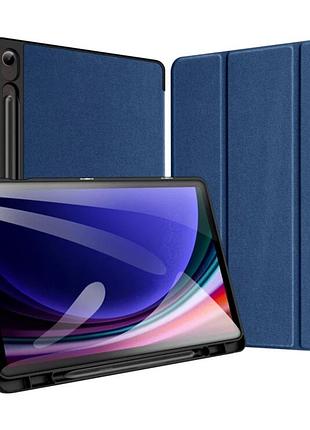 Чехол dux ducis domo для samsung tab s10 lite s10 fe s9 fe с подставкой и защитой от повреждений синий