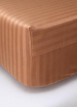 Простирадло на резинці moon&star latte brown satin stripe 80х200х25 см (ms-850004722)