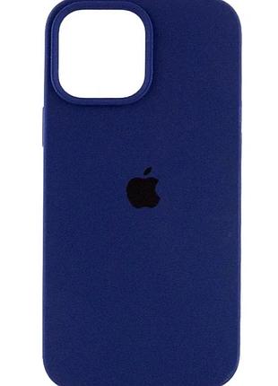 Чехол силиконовый silicone case full size для iphone 12 pro max с микрофиброй внутри navy blue