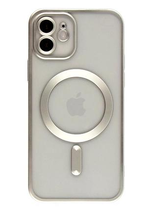 Чохол tpu metallic chrome full camera з magsafe для iphone 12 захисний хром сріблястий