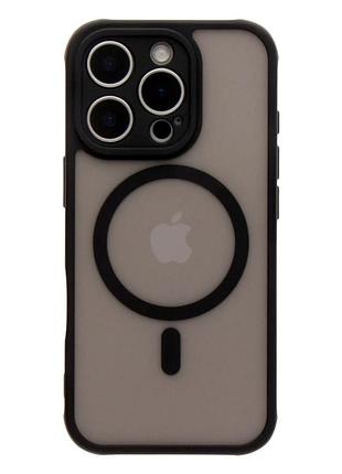 Чохол протиударний tpu+pc anti drop для iphone 16 pro з magsafe захист камери чорний