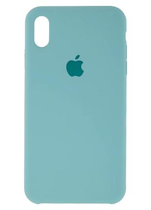 Чехол силиконовый для iphone xs max с микрофиброй внутри защита камеры 59.marine green