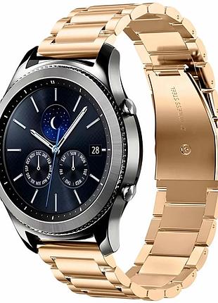 Ремінець універсальний 22 мм із неіржавкої сталі retro gold для samsung amazfit huawei
