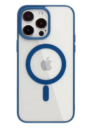 Чехол tpu с magsafe для iphone 14 pro max противоударный navy blue с защитой камеры
