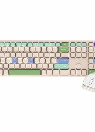 Беспроводной комплект клавиатура и мышь fantech go wk895 silent click 110 кнопок usb бежевый