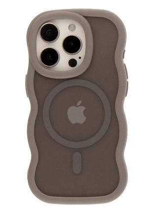 Чехол tpu+pc aquawave с magsafe для iphone 12 12 pro серый противоударный с защитой камеры