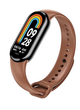 Ремінець для xiaomi mi band 8 9 10 силіконовий для фітнесу та активного відпочинку коричневий