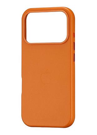 Чехол leather case с magsafe для iphone 17 pro коричневый с защитой камеры и стильным дизайном