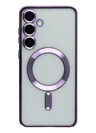 Чехол tpu metallic full camera с magsafe для samsung galaxy s24 5g защита камеры фиолетовый