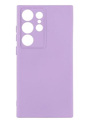 Чехол силиконовый full case для samsung galaxy s24 ultra 5g защита камеры с микрофиброй внутри пурпурный