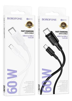 Кабель usb type-c to type-c 60w 1м 3a черный borofone bx111 3