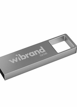 Usb флешка wibrand 32гб shark серебро usb 2.0 металл для хранения и переноса данных