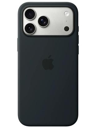 Чехол силиконовый silicone case с magsafe для iphone 17 pro max черный с защитой камеры