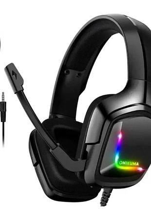 Навушники onikuma k20 black 40 мм динаміки 3.5 мм usb дротові для ігор і мультимедіа