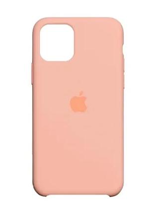 Чехол силиконовый для iphone 11 pro max противоударный с защитой камеры цвет grapefruit