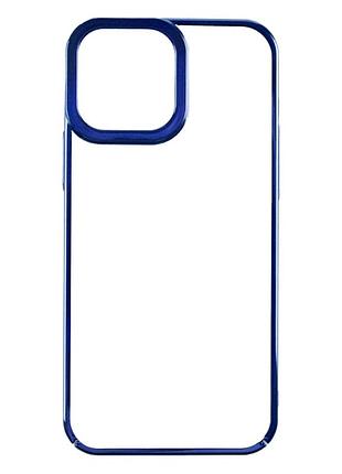 Чехол накладка baseus glitter для iphone 13 pro max защитный пластиковый с блестками с максимальной защитой синего цвета