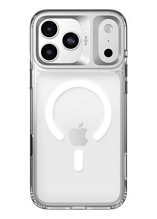 Чехол противоударный kajsa trans-shield с magsafe для iphone 17 pro защита камеры tpu+pc серебристый b-ring