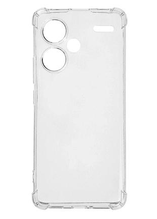 Прозорий чохол tpu для xiaomi redmi note 13 pro+ 5g із захистом камери посилені кути transparent