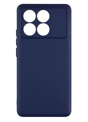 Чохол силіконовий full camera для xiaomi poco x6 pro 5g з мікрофіброю всередині захисний темно-синій