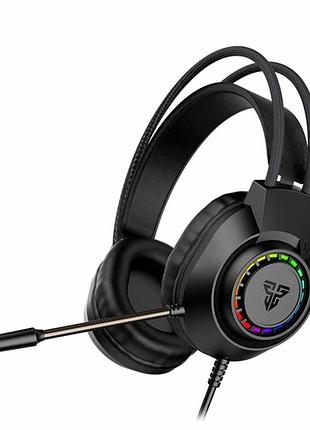 Игровые наушники fantech hq55 portal 50мм usb 3.5мм черный с rgb подсветкой для геймеров