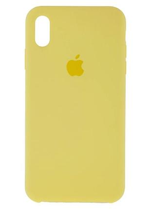 Чехол силиконовый для iphone xs max с микрофиброй внутри защита камеры fluorescent yellow
