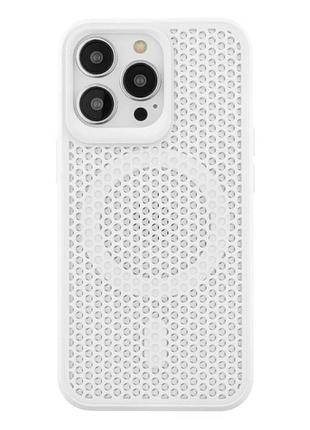 Чехол tpu+pc aerocool с magsafe для iphone 13 pro белый противоударный с защитой камеры