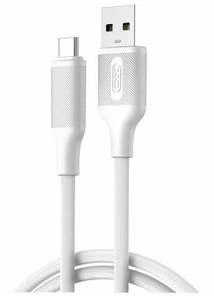 Кабель usb type-c 3a 1м белый pvc для зарядки и передачи данных модель xo-nb265