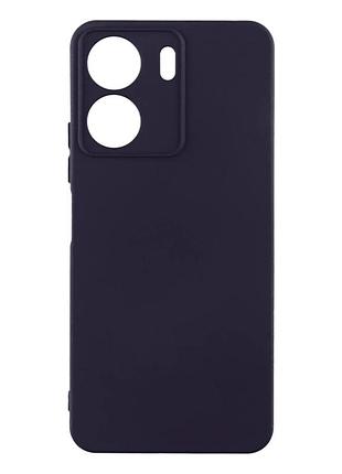 Чехол силиконовый full camera для xiaomi redmi 13c 4g poco c65 с микрофиброй внутри защитный темно-синий