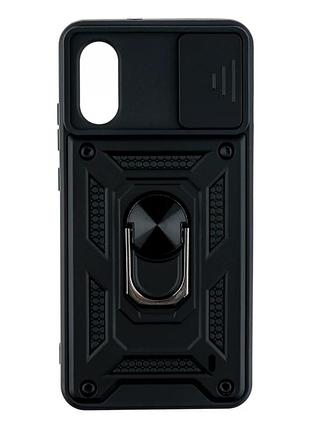 Чехол противоударный armor guard shield для zte blade a31 plus защита камеры с подставкой черный