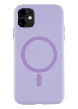 Чехол силиконовый glow silicone case с magsafe для iphone 11 защитный light purple