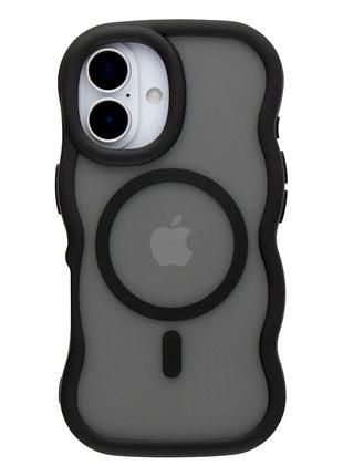 Чехол tpu+pc aquawave с magsafe для iphone 16 противоударный черный с защитой камеры