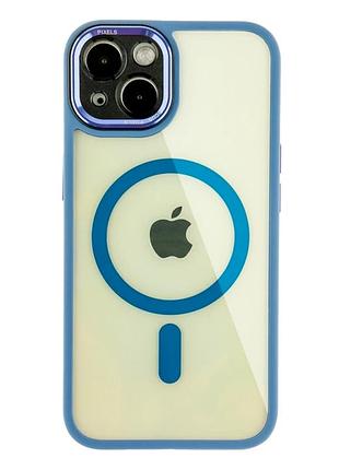 Чехол tpu+pc с magsafe для iphone 13 защитный light blue с усиленными углами
