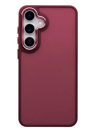 Чехол tpu+pc противоударный для samsung galaxy s23+ 5g с защитой камеры бордовый