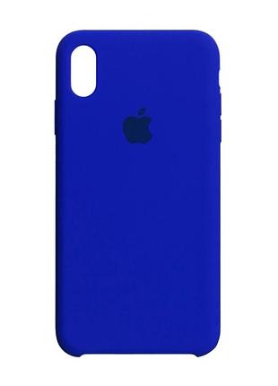 Чохол силіконовий original для iphone xs max з мікрофіброю всередині захисний 44.shiny blue