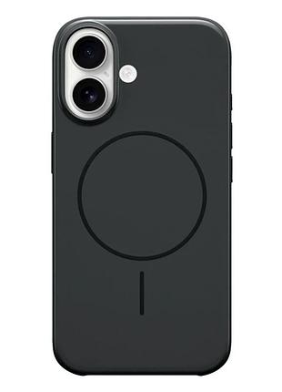 Чохол накладка pc з magsafe для apple iphone 16 захист камери мікрофібра midnight black
