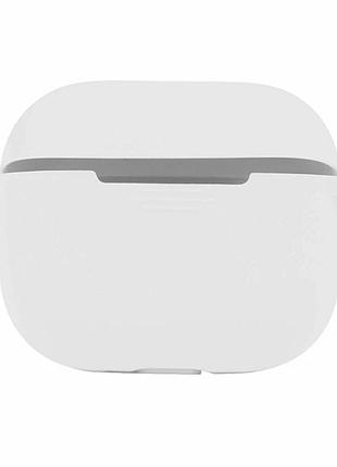 Футляр силиконовый с карабином для airpods 3 белый 80x90x30 мм защита от повреждений