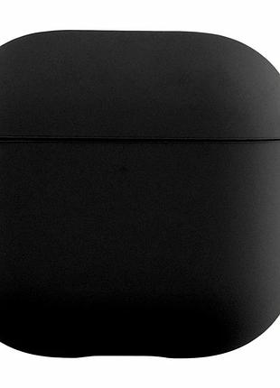Футляр силиконовый с микрофиброй для airpods 3 черный с карабином