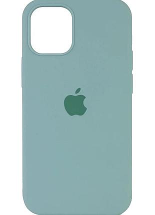 Чохол силіконовий silicone case для iphone 12 12 pro з мікрофіброю всередині захисний бірюзовий