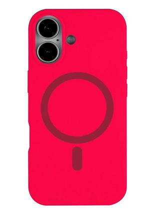 Чехол силиконовый glow silicone case с magsafe для iphone 17 защитный hot pink