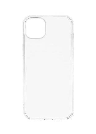 Прозрачный чехол tpu для iphone 15 plus с защитой камеры легкий и тонкий transparent