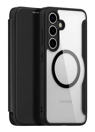 Чехол-книжка dux ducis skin x pro для samsung galaxy s24 5g с magsafe tpu черный защитный с функцией подставки